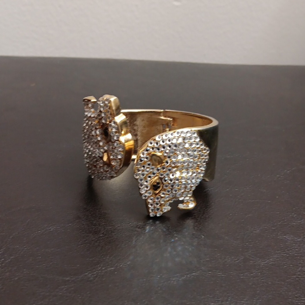 Gold and Silver Two-Tone Bracelet with Sparkling Stones